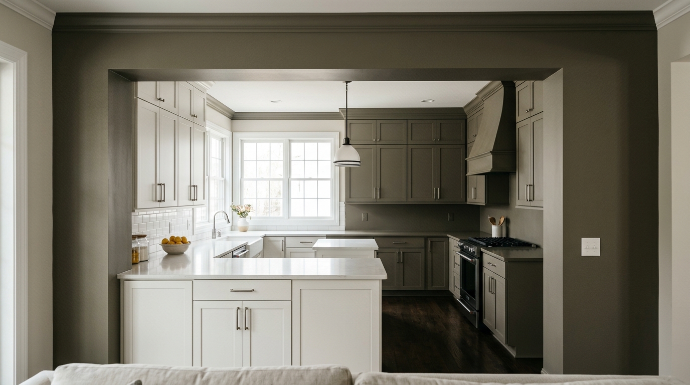 The Heavyweight Earth Tone Swallowing the All-White Kitchen Whole