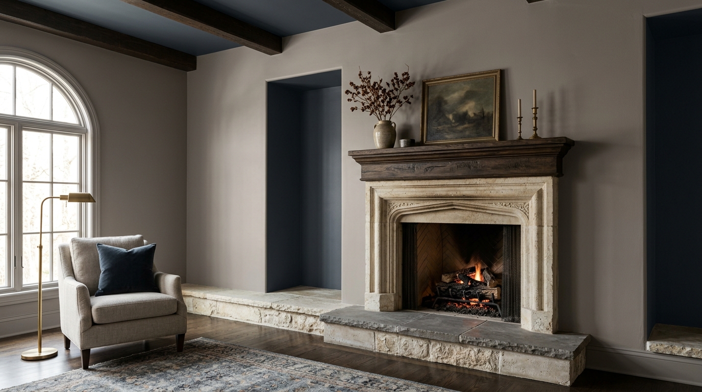 Why Designers Keep Secretly Slathering This Complex Historic Stone Color Around the Hearth
