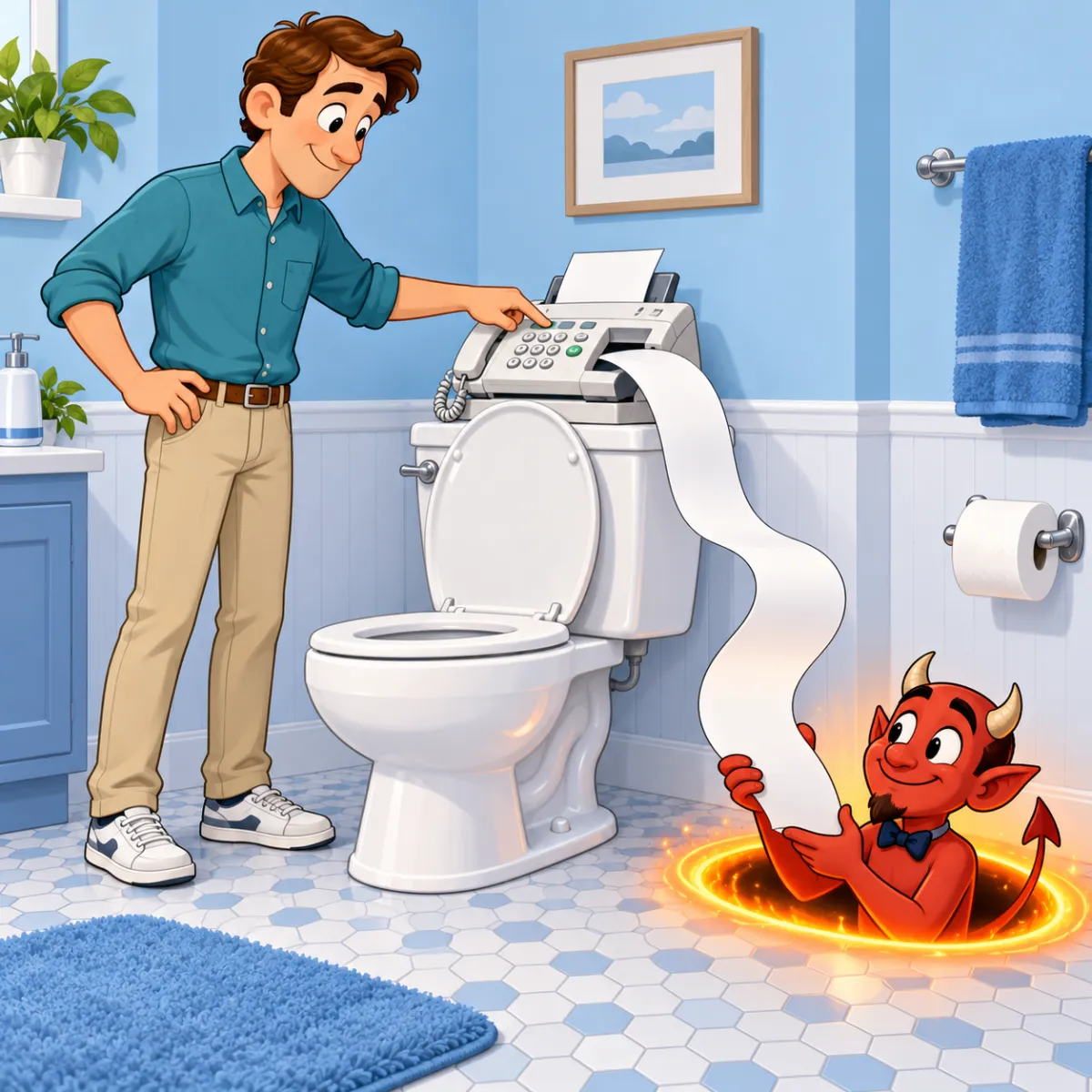 Ilustración de Voy a mandarle un fax al diablo
