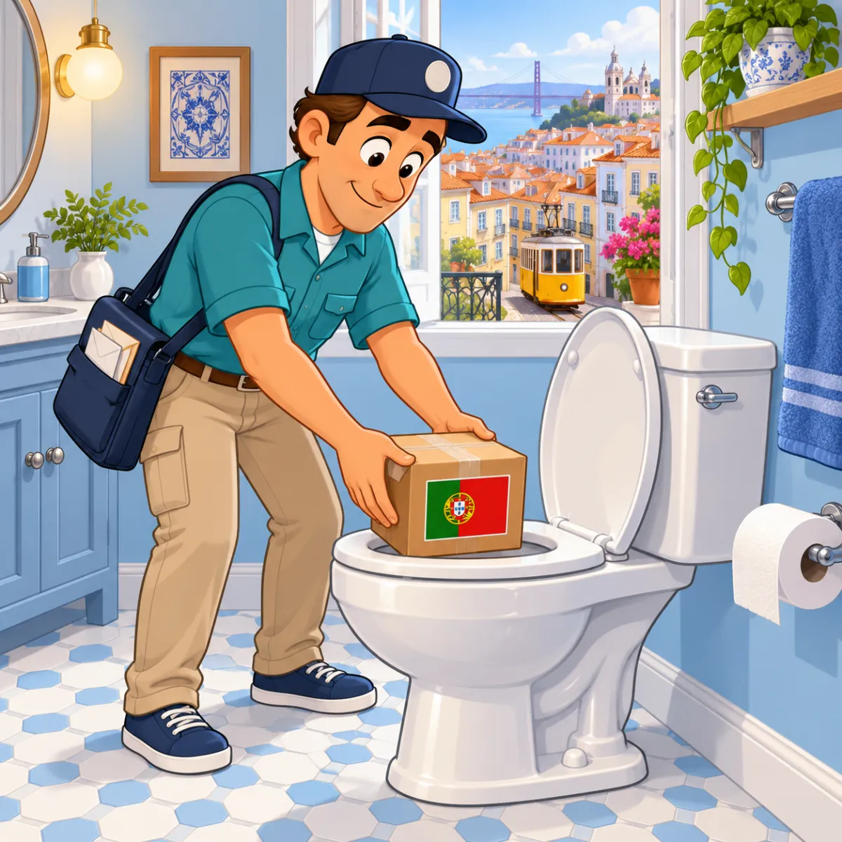 Ilustración de Enviar un paquete a Portugal