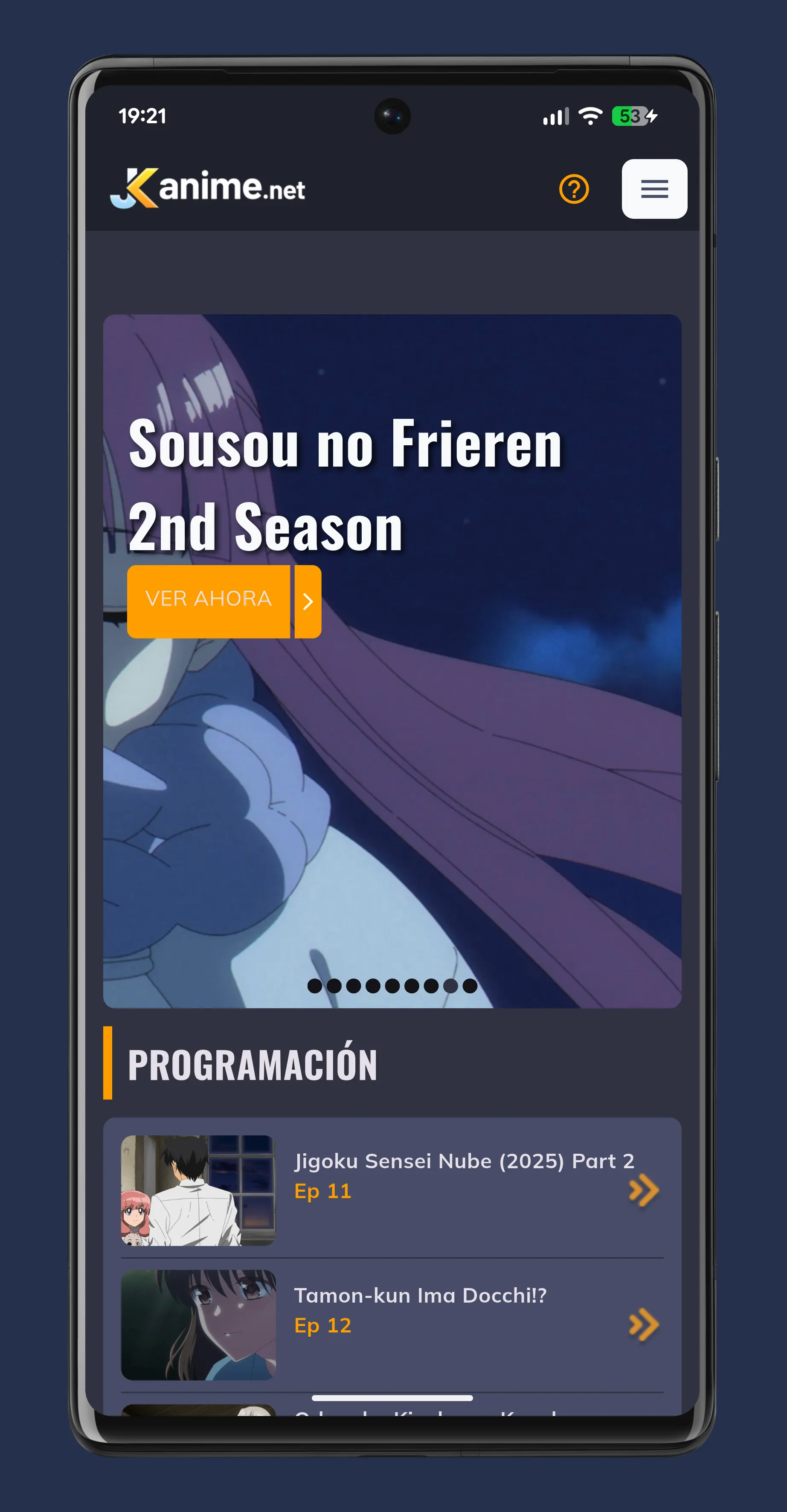 Interfaz animeFLV APK