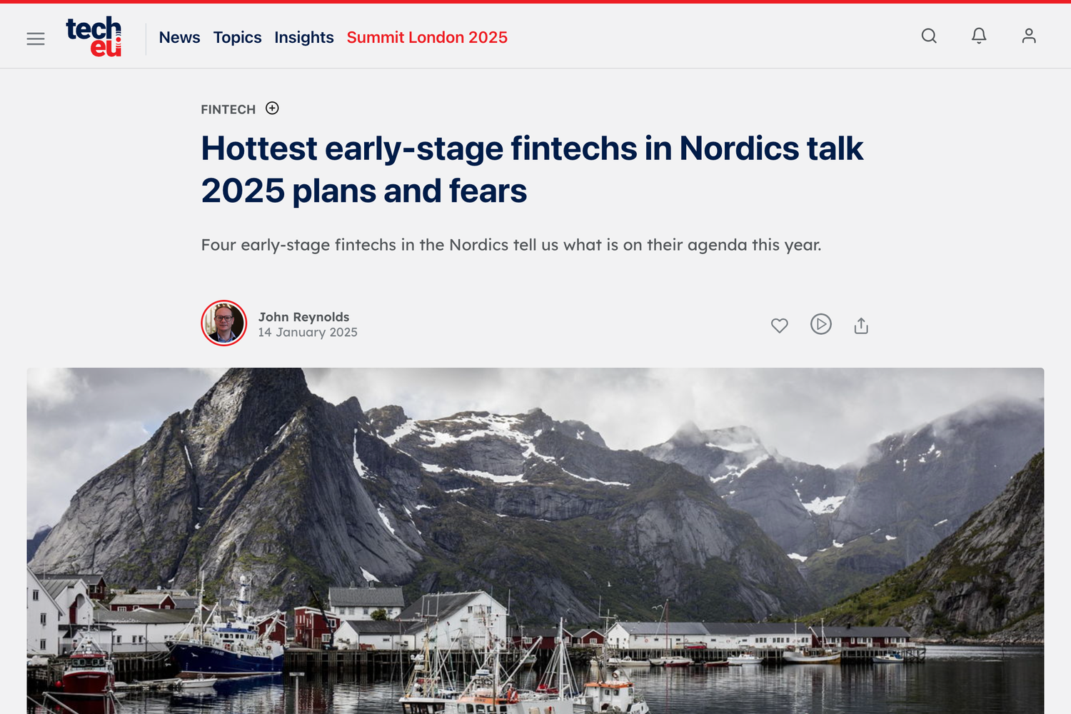 Screenshot of Tech.au article