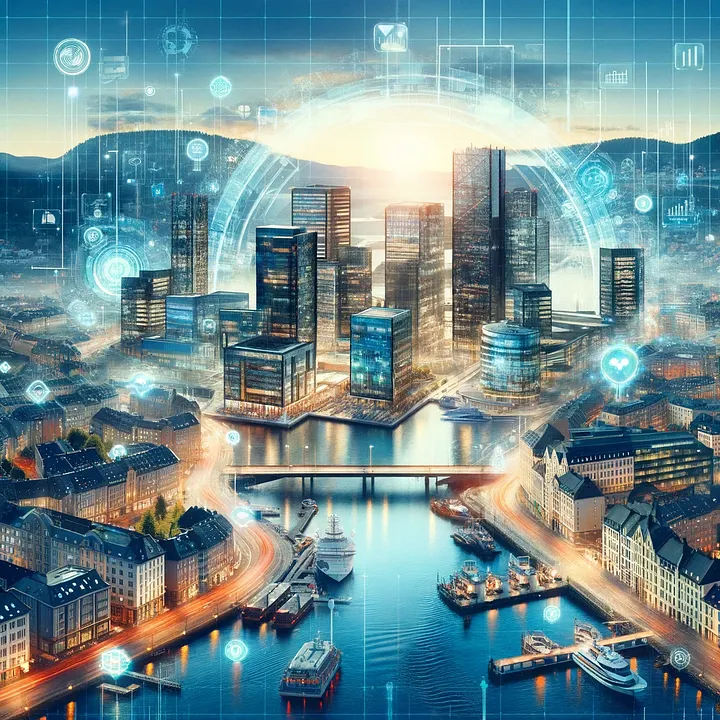 AI rendition of Norwegian digital landscape