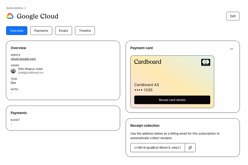 Subscription details