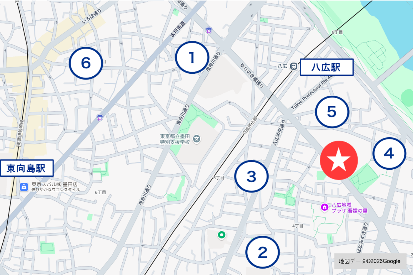 周辺競合施設の状況（八広）