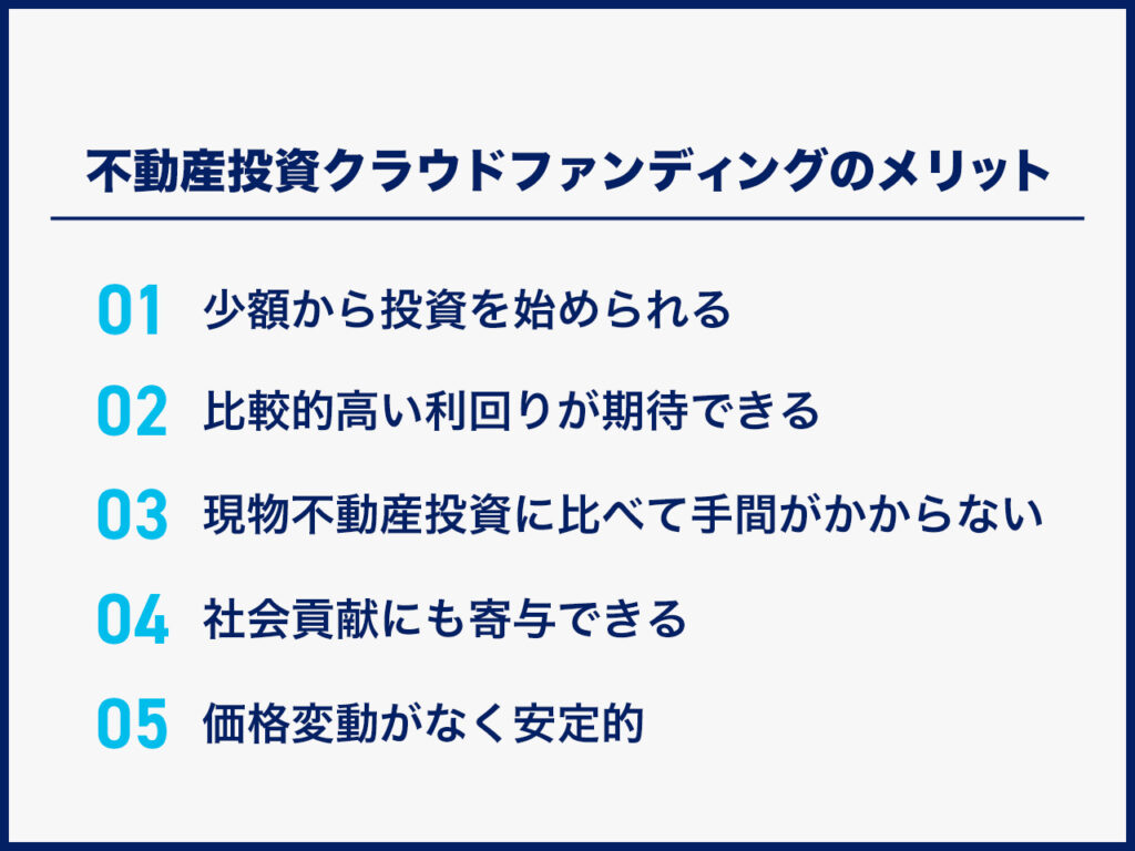 不動産クラウドファンディングのメリット