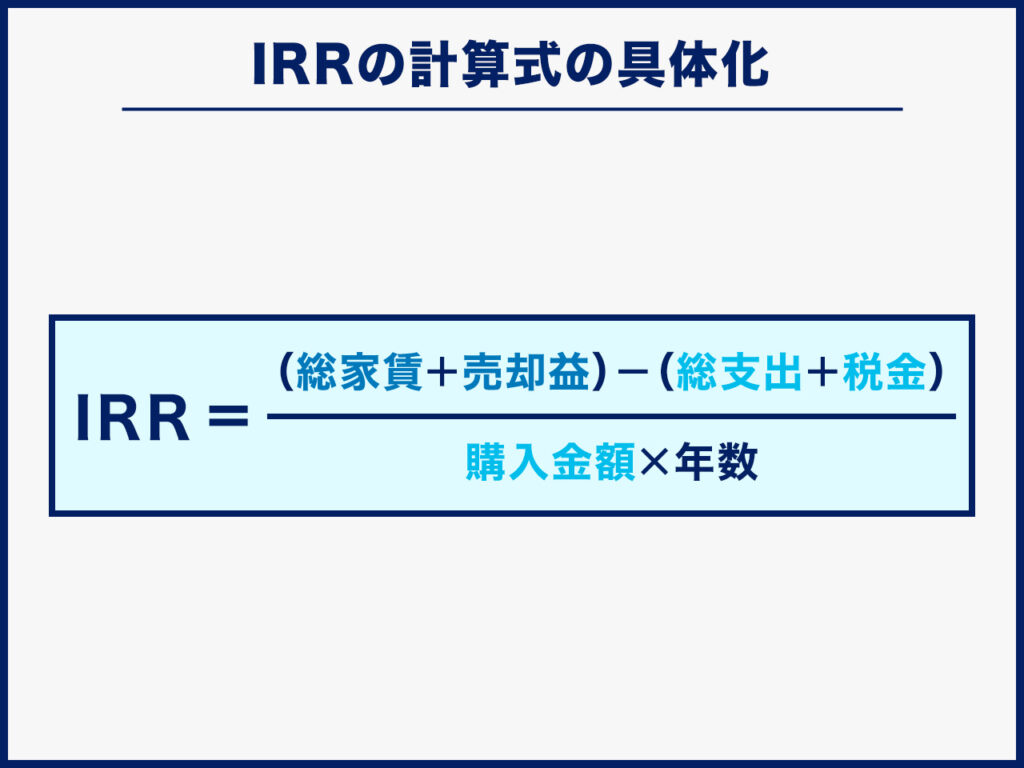 IRRの計算式の具体化