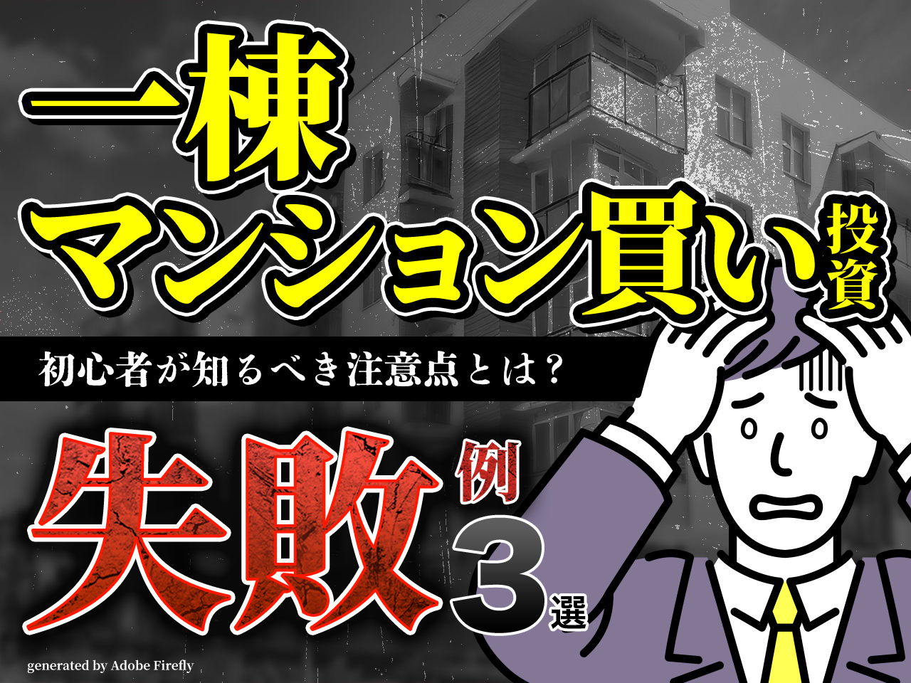 衝撃暴露】一棟マンション買い投資の失敗例3つ！初心者が知るべき注意