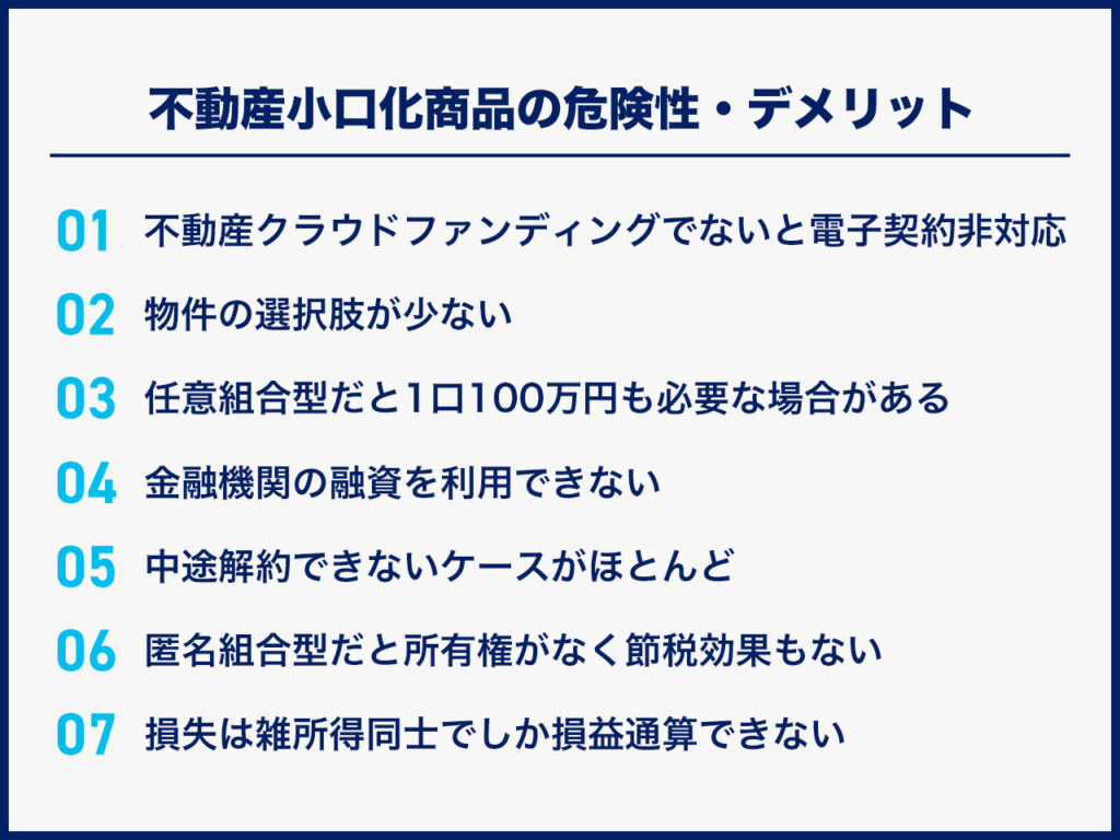 不動産小口化商品の危険性・デメリット・リスク