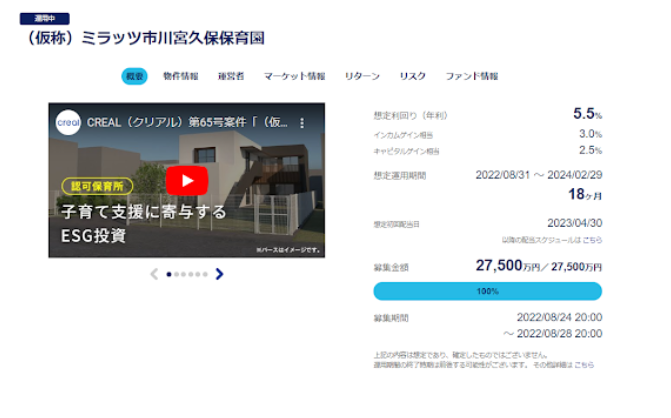 CREALの保育園ファンドの事例