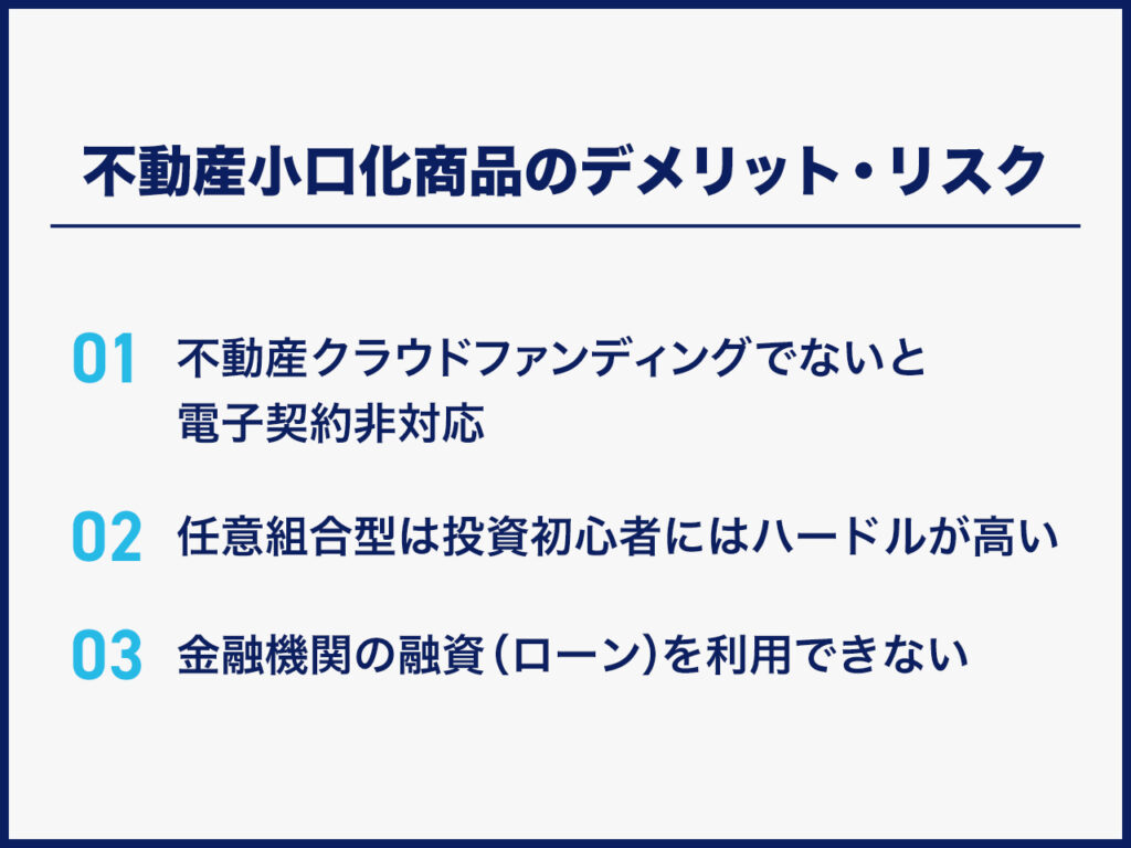 不動産小口化商品のデメリット・リスク