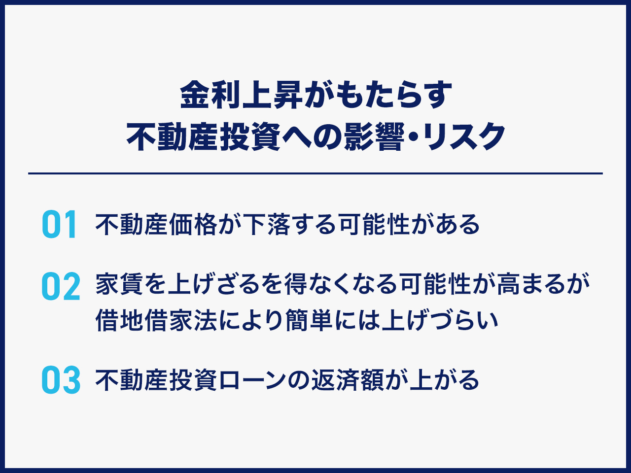 金利上昇がもたらす不動産投資への影響・リスク