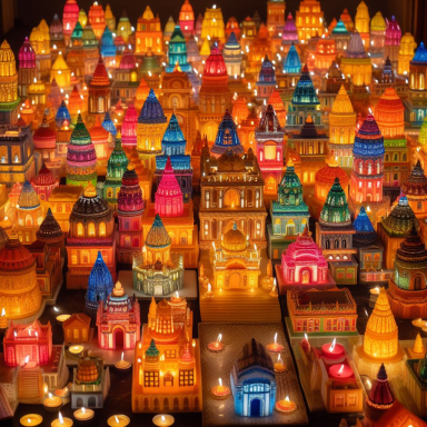 DIWALI CITY CARD WITH LIGHTS