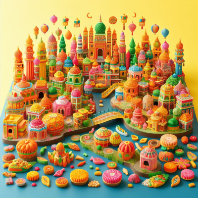 DIWALI CITY MADE OF SWEETS POSTER