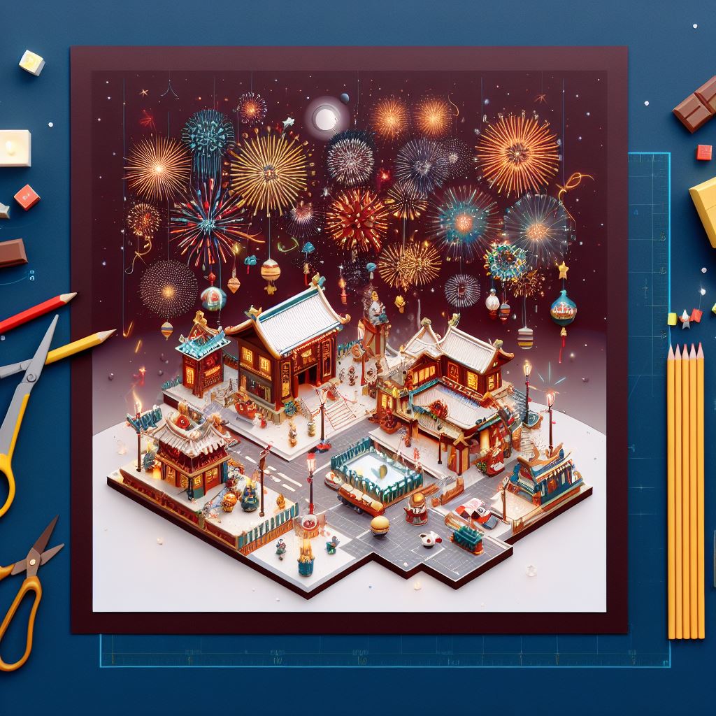 Fireworks over a city for New Year's Eve