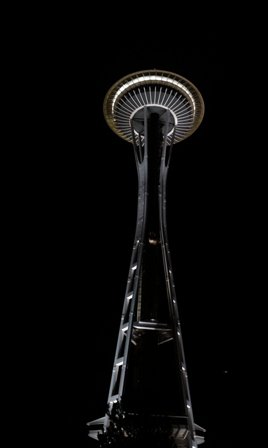 Space needle in night