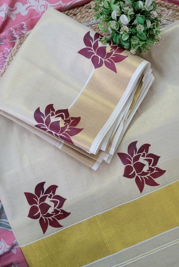 Padma – Lotus Inspired Customised Kerala Set Mundu
