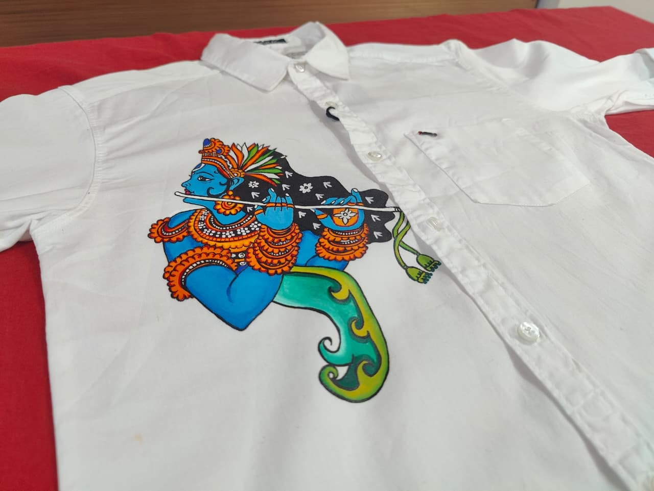 Handpainted Divine Krishna Shirt