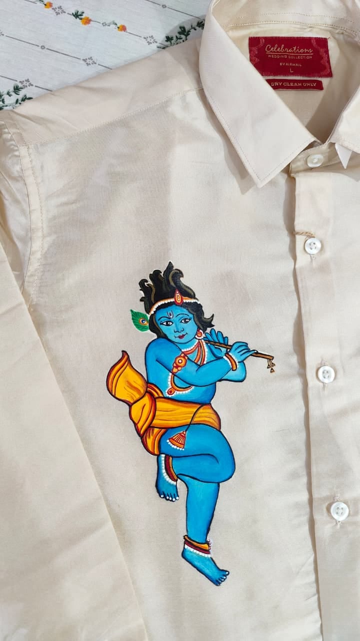 Handpainted Little Krishna Shirt