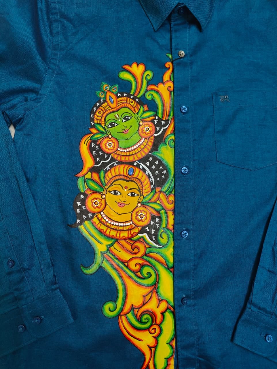Handpainted Radha Madhavam Shirt