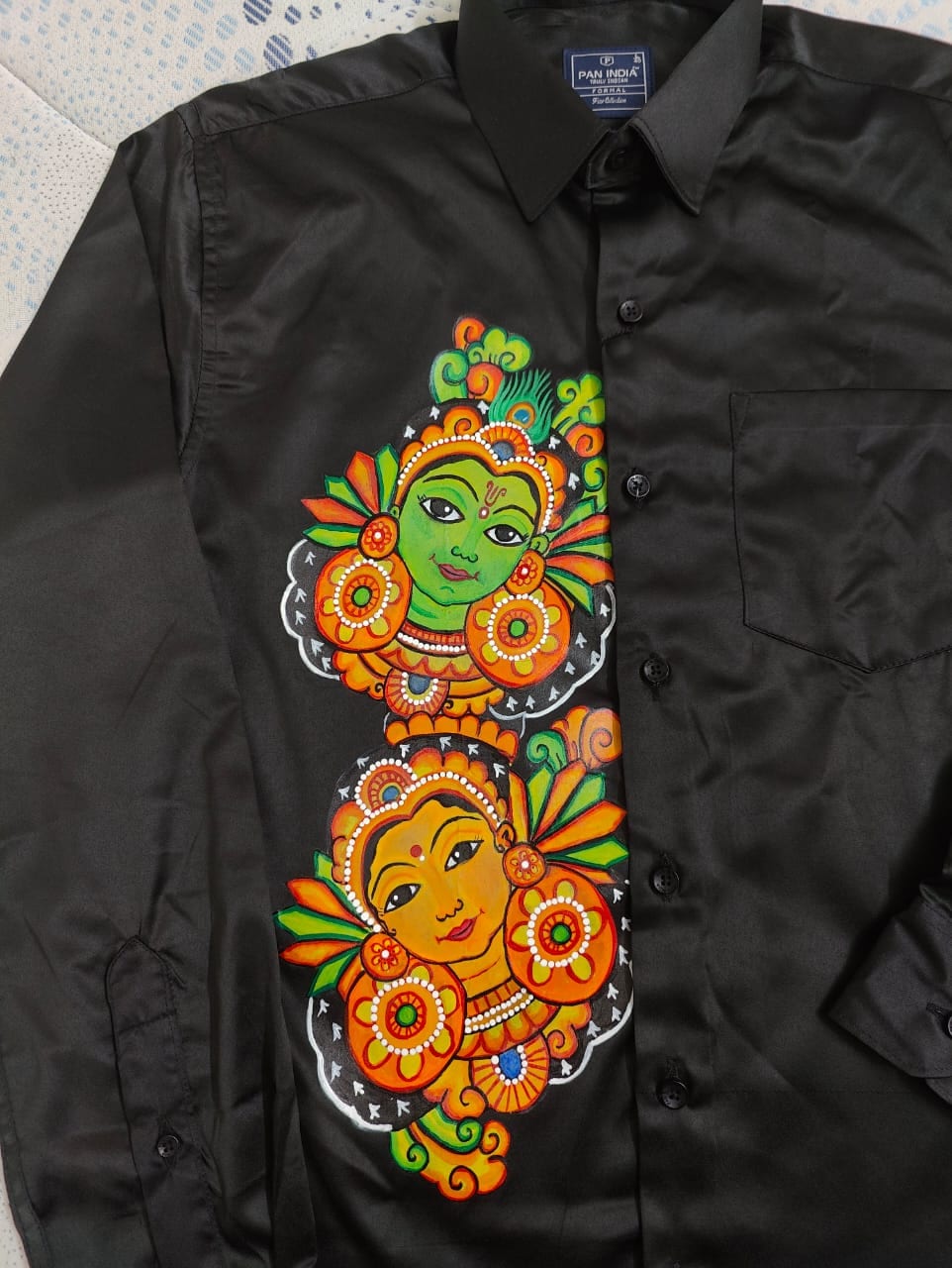 Divine Radha Krishna Leela Handpainted Shirt
