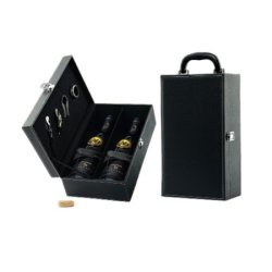 Kit vinho 4 peças maleta lisa