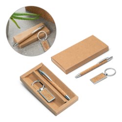 Kit Caneta e Chaveiro Cortiça