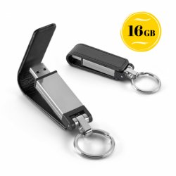 Pen drive em couro sintético 16GB