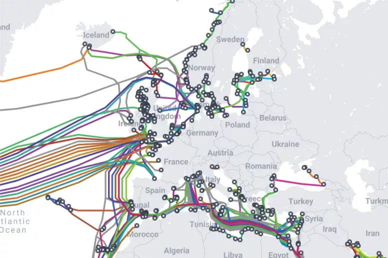 Existing and Planned Submarine Cables Connected to Europe