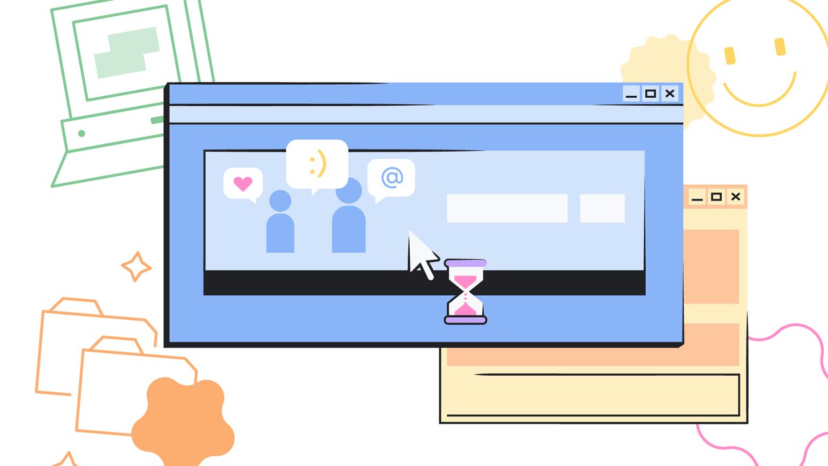 Illustration of social media through a desktop monitor