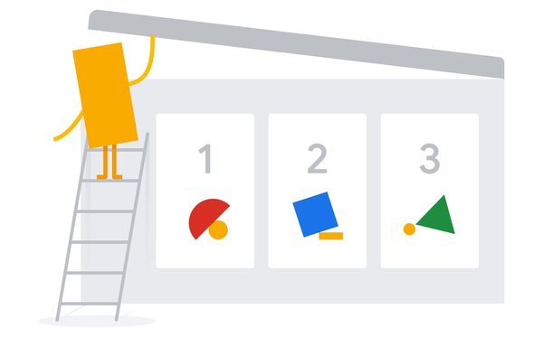 Illustration of a shape setting up site kit in 3 easy steps