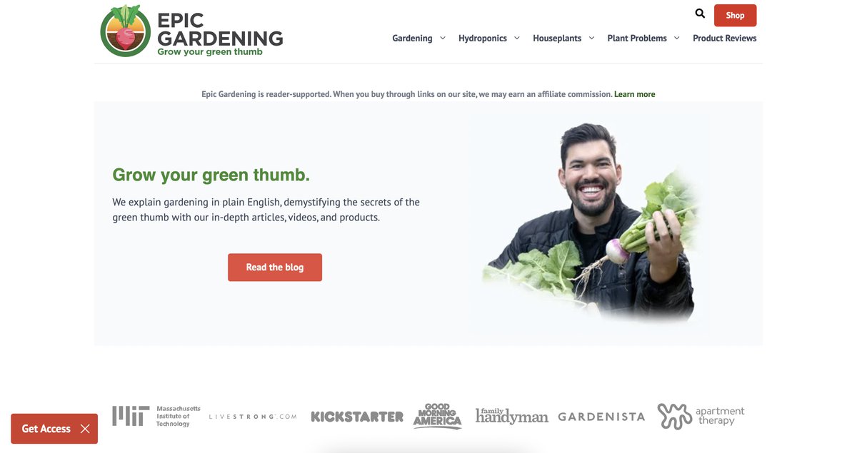 Epic gardening's website