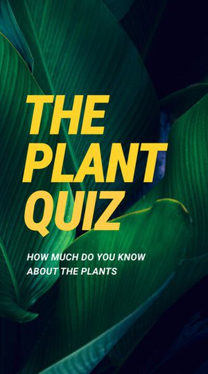 A photograph of a plant with text that reads "The Plant Quiz"