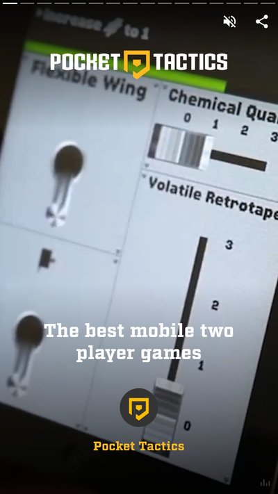 Video game screen with settings shown and text "The best mobile two player games"