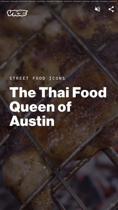 Satay skewers with overlayed text "The Thai food queen of Austin"
