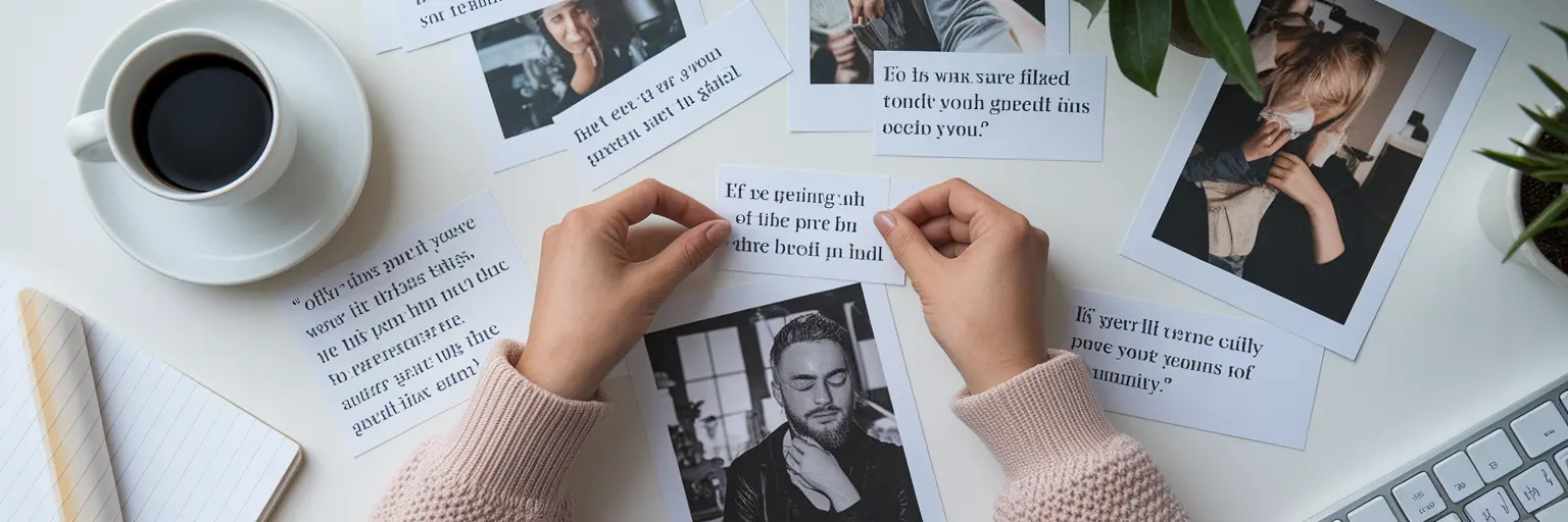 Creator arranging audience feedback on mood board