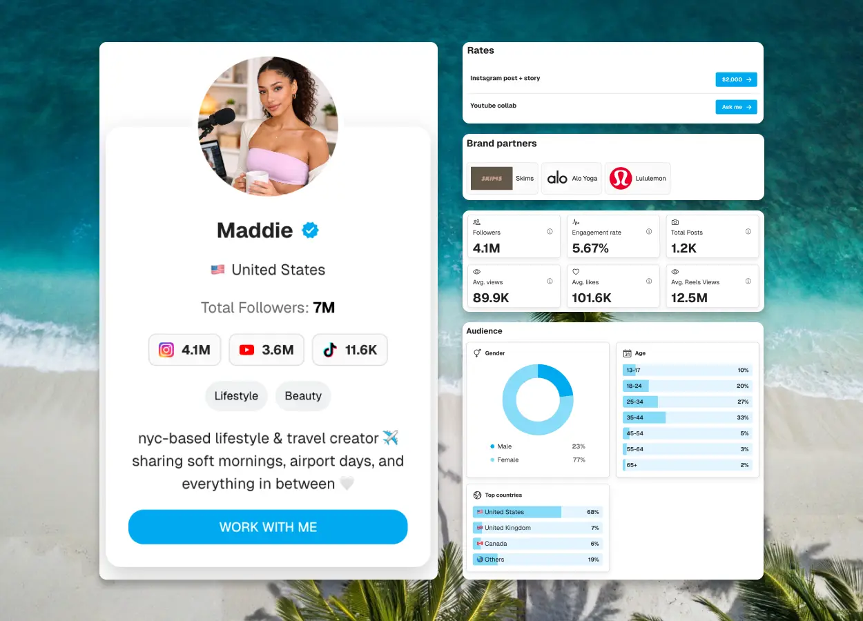 Create a professional media kit for influencers
