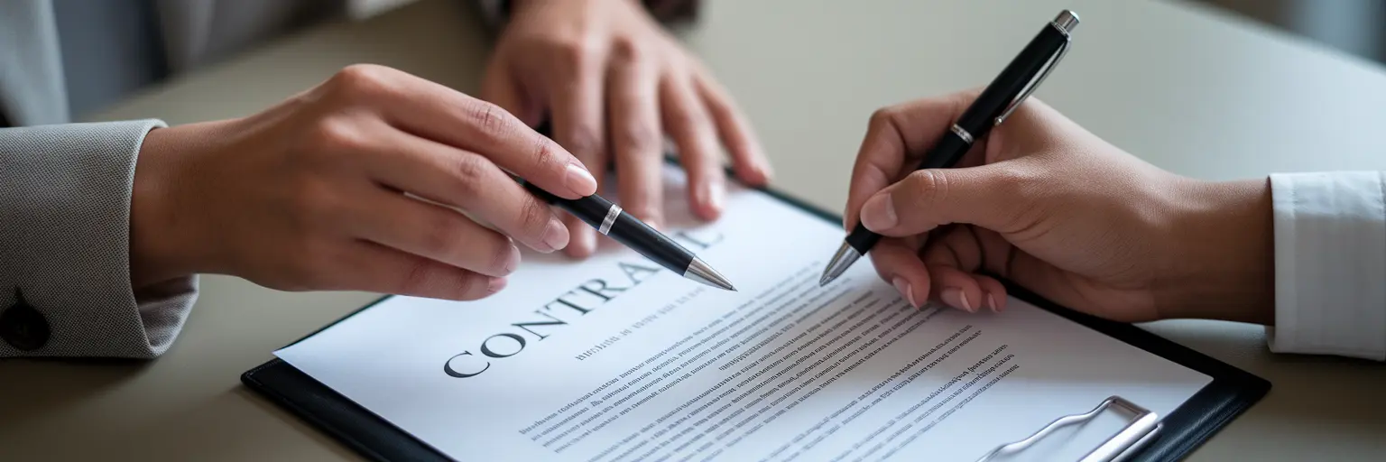 Signing influencer collaboration contract agreement