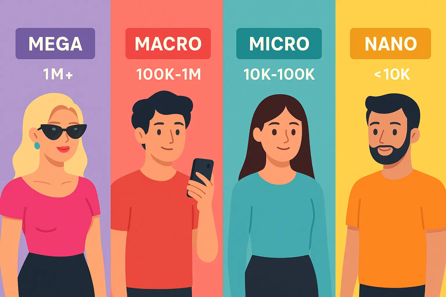Tipos de Influenciadores por Alcance