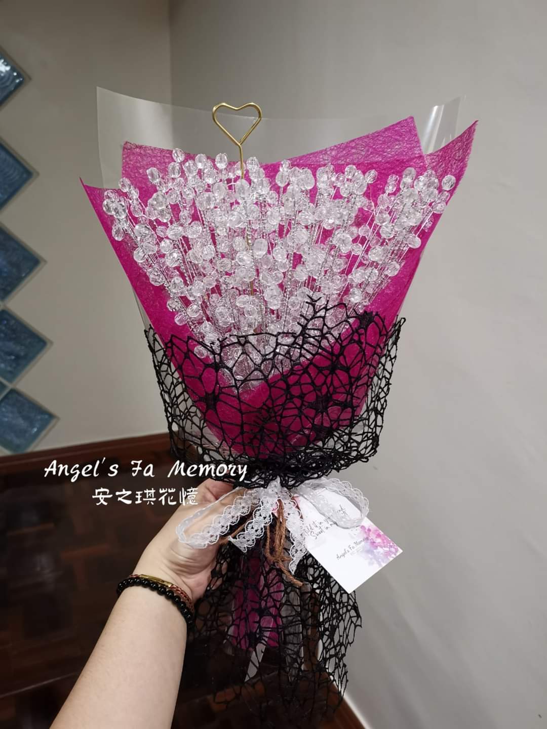 Pink and black butterfly bouquet