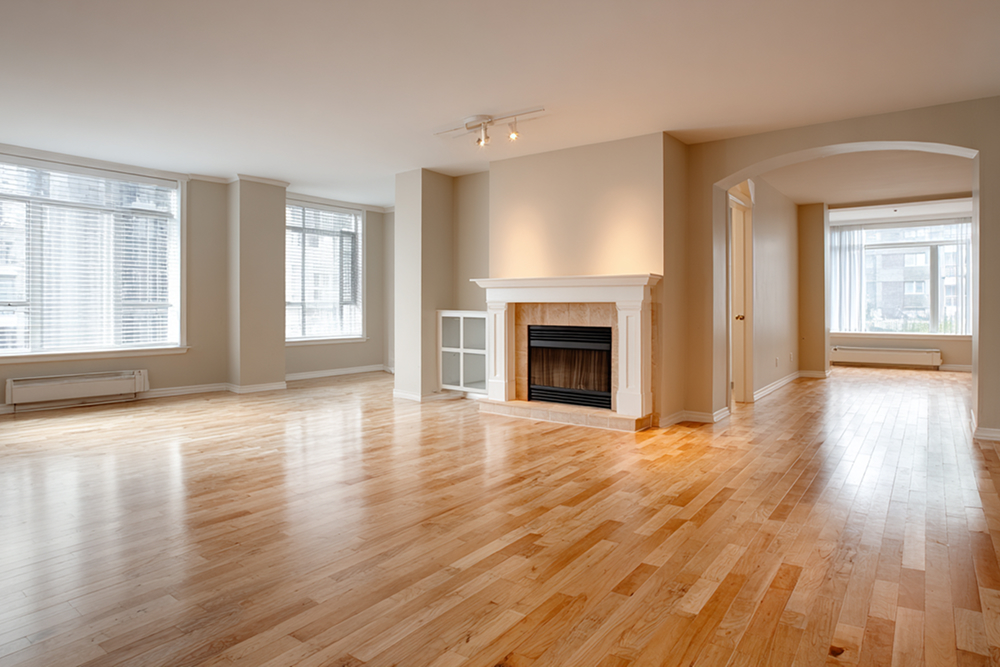 Example: condo living room with fireplace