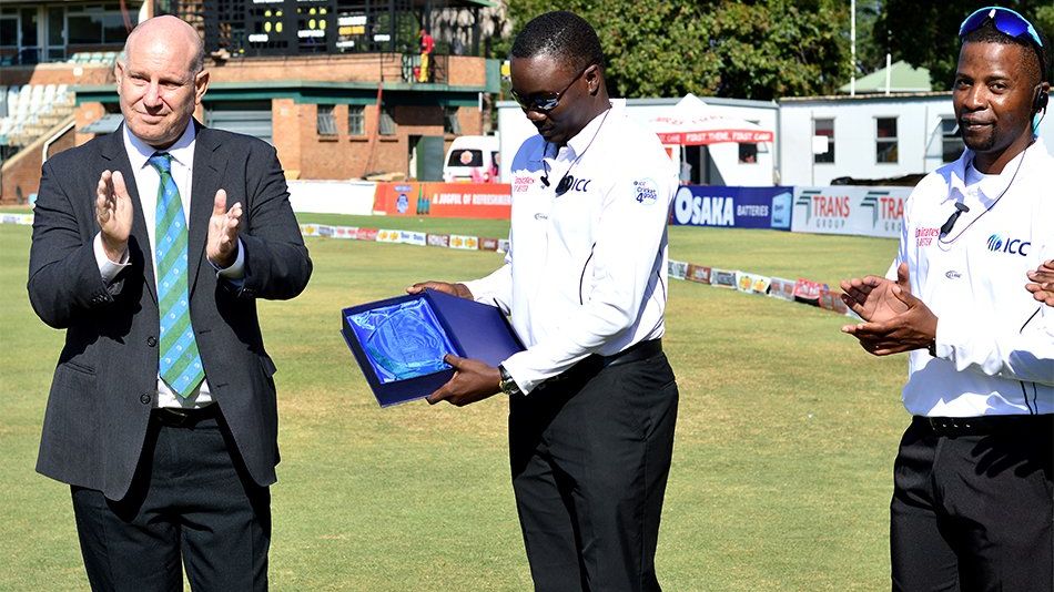 Langton Rusere becomes first black African to officiate in a Test match 