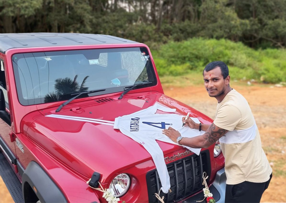 Anand Mahindra fulfils promise; gifts T Natarajan 'Thar' commemorating historic triumph