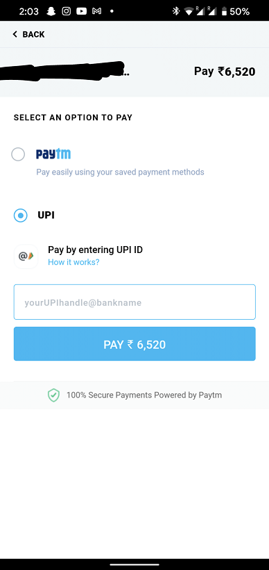 Paytm web view