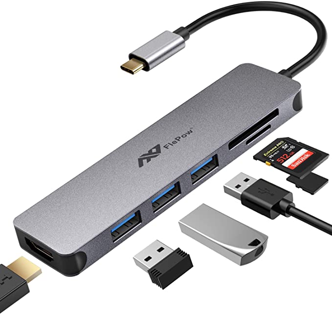 FlePow Multiport Adapter - 7 in 1 USB-C Hub