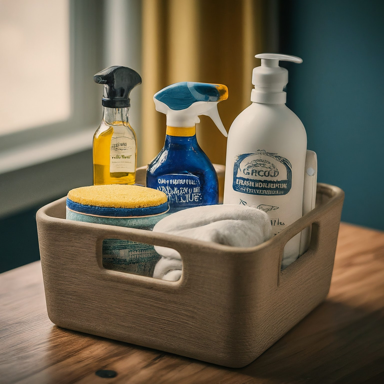 "Image of a basket of all-purpose products. "Image of a basket of all-purpose products.