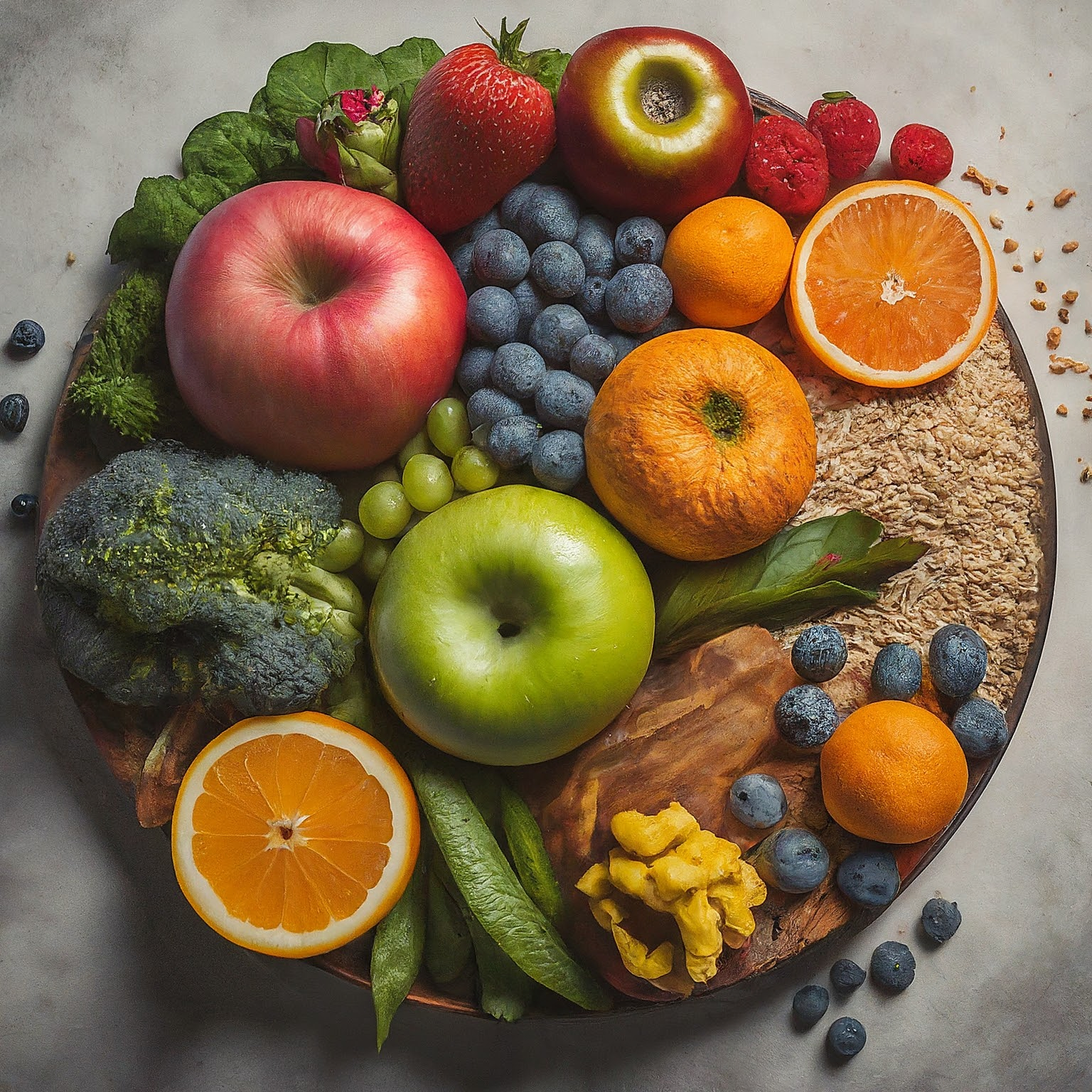 A colorful and appealing meal plan graphic that highlights foods that fight insulin resistance, showcasing vibrant images of fruits, vegetables, and whole grains, alongside a section on foods to avoid with depicted red flags. A colorful and appealing meal plan graphic that highlights foods that fight insulin resistance, showcasing vibrant images of fruits, vegetables, and whole grains, alongside a section on foods to avoid with depicted red flags.