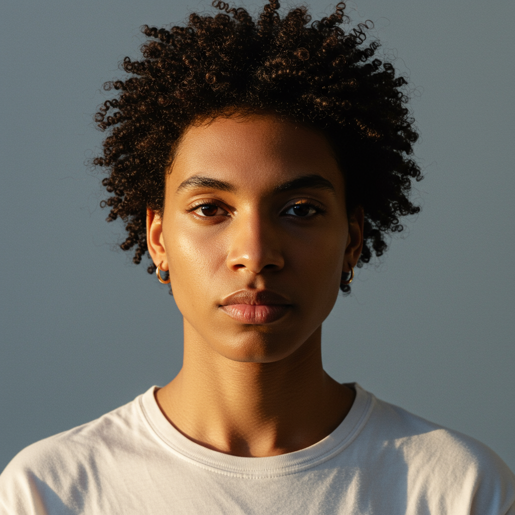 Portrait of a confident individual standing against a neutral background, symbolizing the beginning of their personal branding journey with a thoughtful, determined expression. Portrait of a confident individual standing against a neutral background, symbolizing the beginning of their personal branding journey with a thoughtful, determined expression.