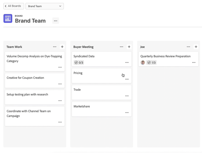 Portfolio example for Adobe Workfront Boards by Kenneth, Lead Senior Software Engineer