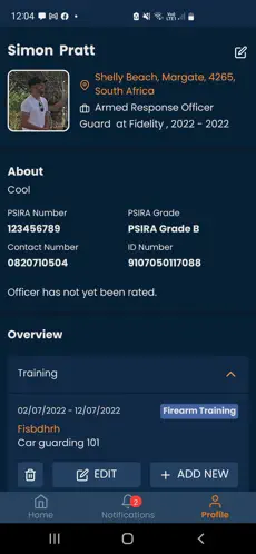 Portfolio example for FindAGuard by Moffat, Fullstack Software Engineer